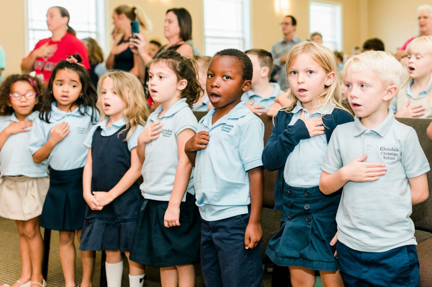 Class standing, pledging allegiance